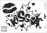 Schablone-Stencil A4 093-1387 Girly Kiss